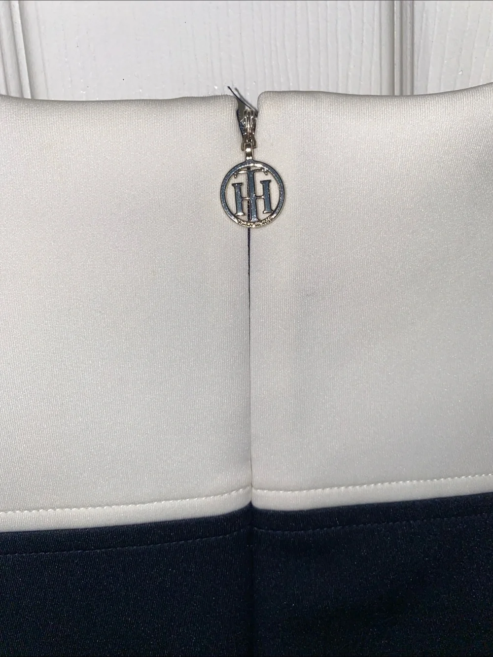 Tommy Hilfiger Navy and White Asymmetric